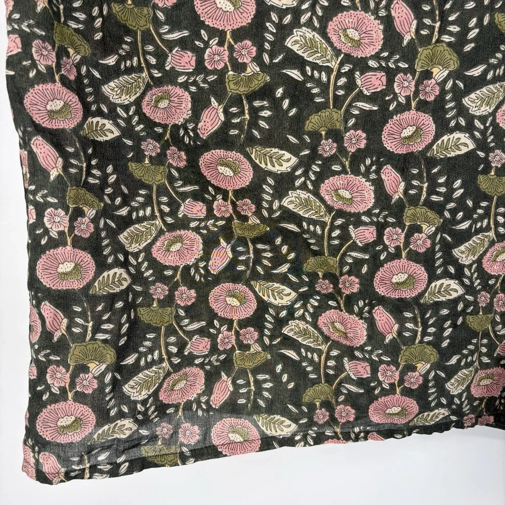 Natural Life Floral Oversized Top OS Lagenlook Boho Festival Boxy Hippie Cottage - Picture 4 of 8